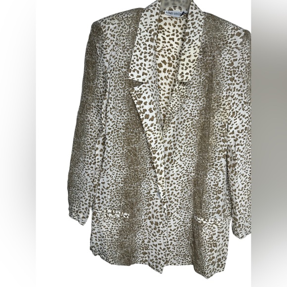 Vintage Mary Ann Restivo Womens Leopard Print Longline Blazer Size 10 - Picture 12 of 13